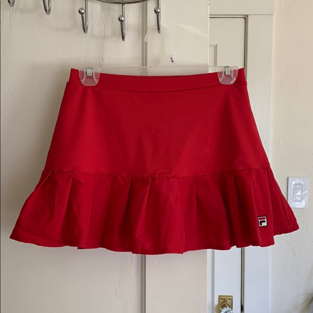 Red Fila tennis skirt